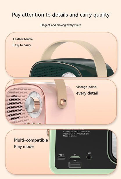 Retro Radio Portable Card Wireless Bluetooth Speaker