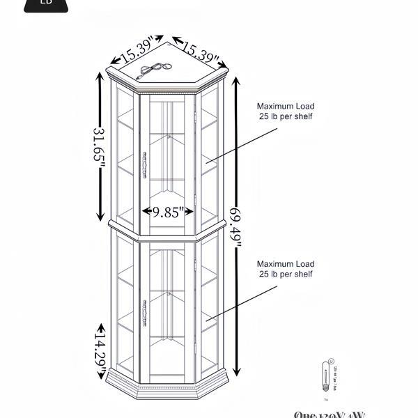 Corner Rare Cabinet With Lamp Corner Display